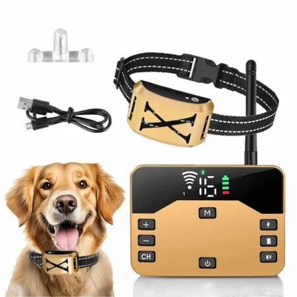 Wireless Dog Fence Outdoor Wireless Boundary Containment System Electric Dog Fence Training Collar with Remote Vibration Shock Waterproof for 1 Dog