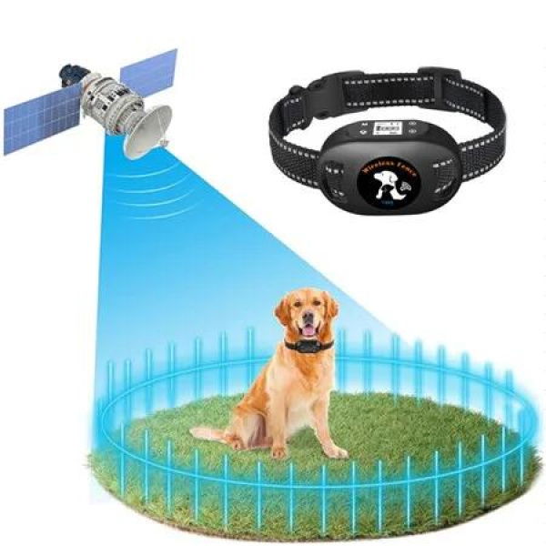 Wireless Dog Fence Pet Barrier 2 in 1 Electric Pet Containment System for Outdoor Waterproof Rechargeable Collar Suitable for Dogs