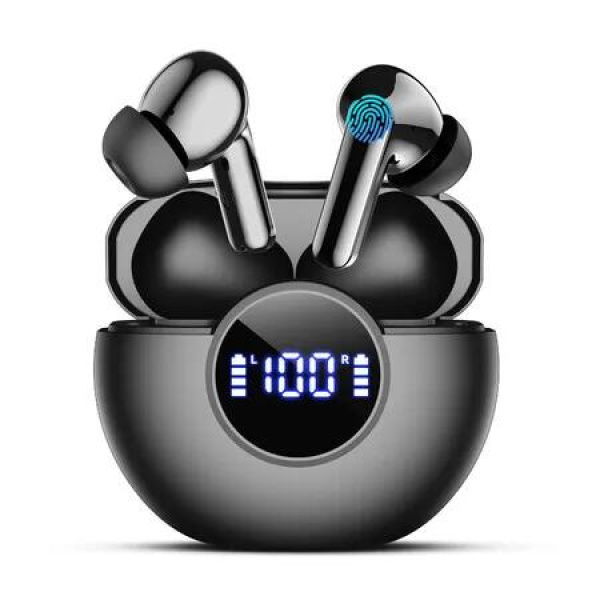 Wireless Earbuds,Bluetooth 5.4 Headphones HiFi Stereo 3D Bass EarBuds,ENC Noise Cancelling Mic,IP7 Waterproof Workout Sport for Android iOS,Black