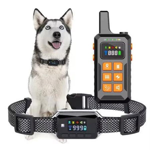 Wireless Electric GPS Dog Fence Training Collar Radius Dog Containment System With Remote Controller Support Voice Shock Beep Vibration for Pet Training