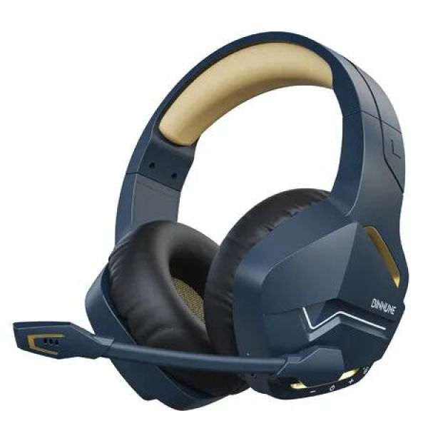 Wireless Gaming Headphones with Microphone for PC PS4 PS5 Playstation 4 5, Bluetooth Gaming Headphones with Microphone for Laptop, Gaming Headphones (Blue Gold)