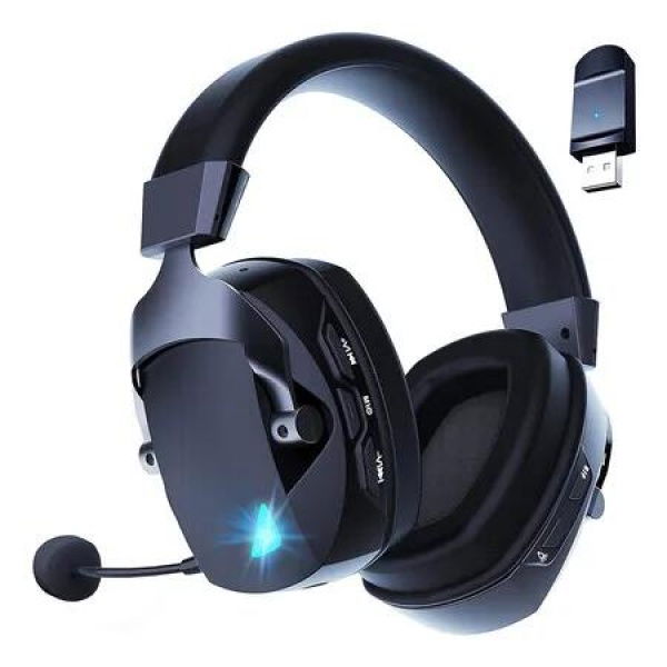 Wireless Gaming Headset with Detachable Noise Cancelling Microphone, 2.4G Bluetooth USB 3.5mm Wired Jack 3 Modes Wireless Gaming Headphones for PC, PS4, PS5, Mac, Switch, Phone, Tablet