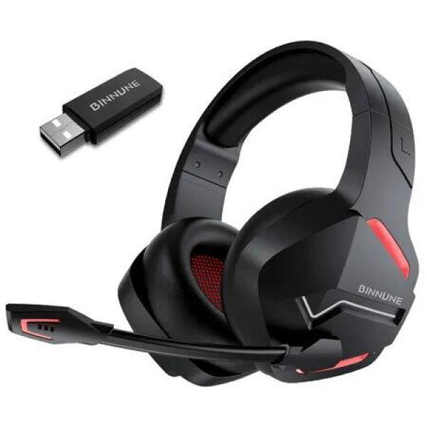 Wireless Gaming Headset with Microphone for PC PS4 PS5 Playstation 4 5, 2.4G Wireless Bluetooth USB Gamer Headphones with Mic for Laptop Computer