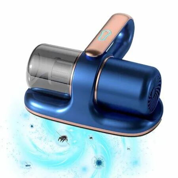 Wireless Handheld Bed Vacuum Cleaner,13000pa Strong Suction UV Light Washable HEPA Filter for Deep Clean for Bed,Mattress,Sofas Carpets(Blue)