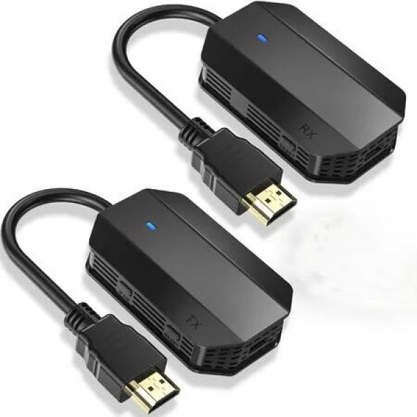 Wireless HDMI Transmitter and Receiver HDMI Extender Kit 1080P Plug and Play for Streaming Video and Audio from Laptop Camera Phone to Monitor Projector HDTV