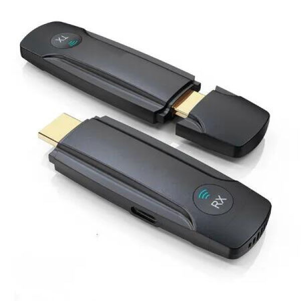 Wireless HDMI Transmitter and Receiver Plug Play with 5G,HD Extender Kit Support USB C Streaming Video Audio to Monitor from Laptop Camera STB,Black