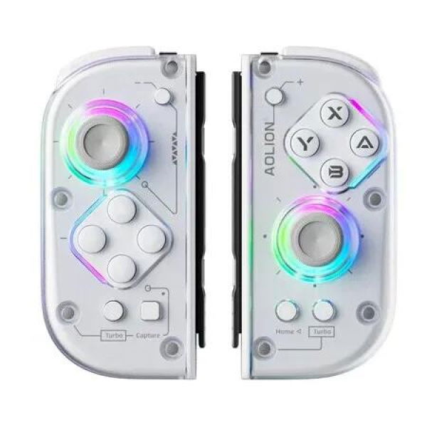 Wireless Knight Game Controller Hall Rocker Mechanical Button Switch Left Right Transparent Handle