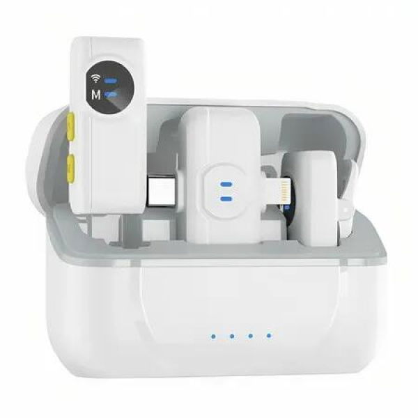 Wireless Lavalier Microphone with Charging Case,AI Noise Reduction for iOS Andriod, Studio Quality Audio for Video Recording,Vlog Interview,