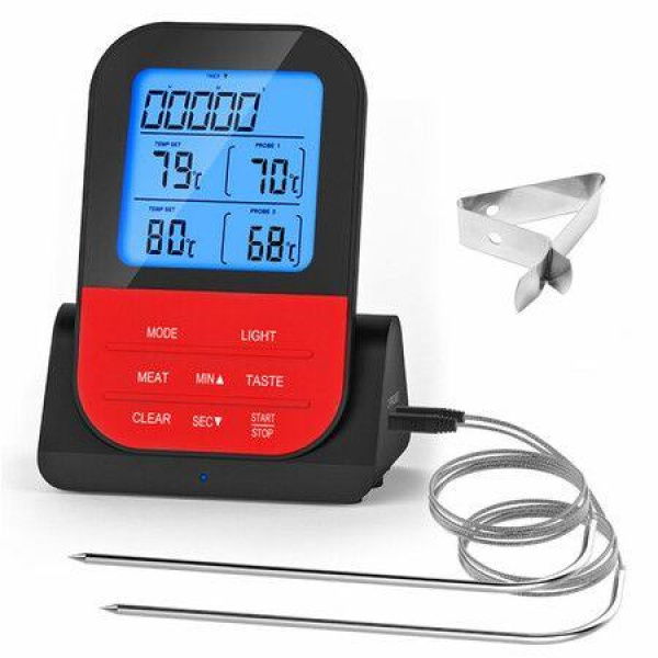 Wireless Meat Thermometer 2 Probes Instant Read Waterproof Cooking Meat Temperature Meter For Cooking BBQ Oven