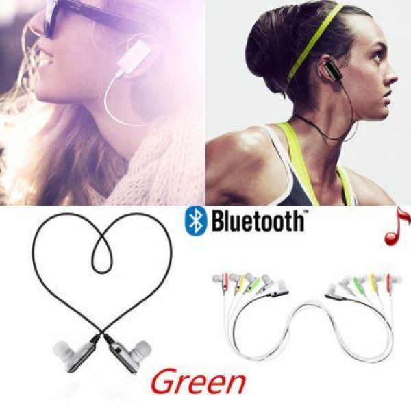 Wireless Stereo Bluetooth Headset Earphone Headphone For IPhone 5s 5c 5 4s - Green