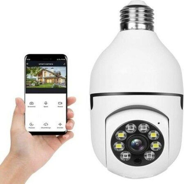 Wireless WiFi Light Bulb 1080p Security Camera 2.4GHz Smart 360 Camera For Indoor/Outdoor Light Socket Camera With Real-time Motion Detection And Alerts Night Vision (1PC)
