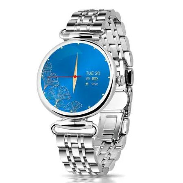 Women Smartwatch AMOLED 1.28 Inch Split Screen Bluetooth Call Wellness Tracker Color Blue