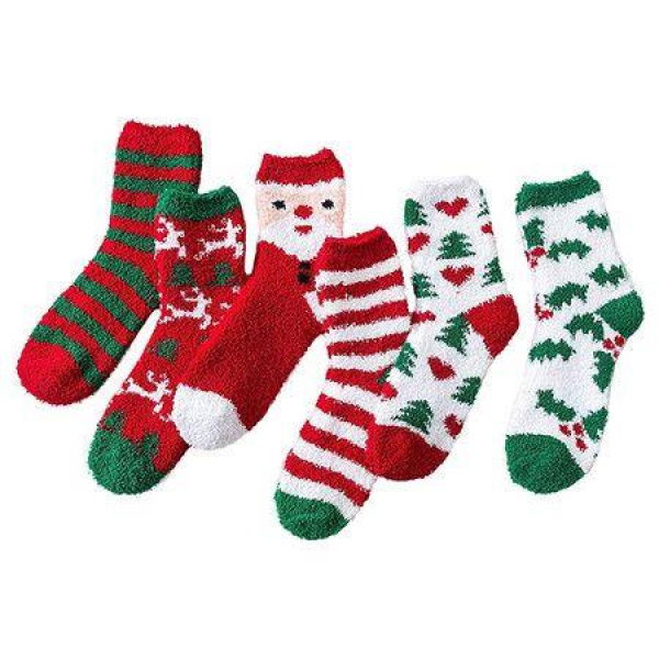 Womens Christmas Fuzzy Socks Winter Warm Cozy Socks Soft Fluffy Cartoon Monster Socks Athletic Indoor Socks For Women