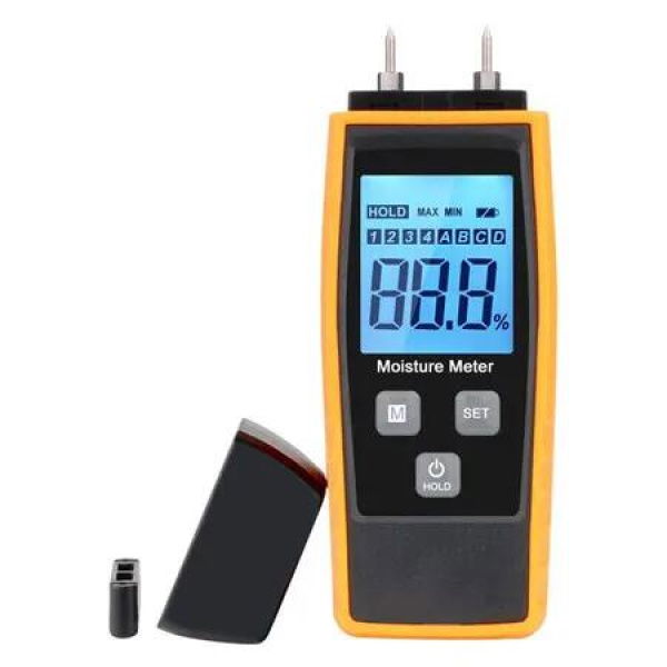 Wood Moisture Meter, W Unique Water Moisture Tester, HD Digital LCD Display with Backlight to Measuring Firewood, Furniture, Floor, Trees