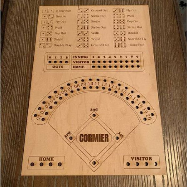 Wooden Baseball Dice Game - Wooden Baseball Board Game With Dice Marbles For Kids And Adults - Games For Family Game Night