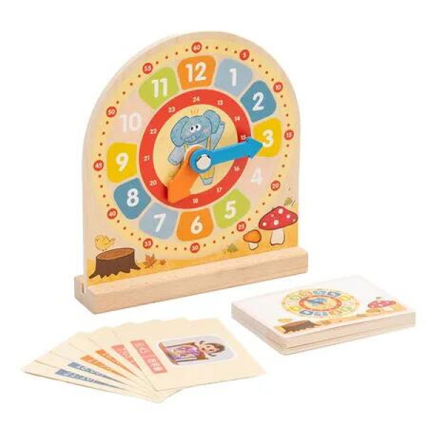 Wooden Clock Teaching Time Toy Analog Digital Clock With Movable Hands Montessori Time Learning Educational Toy