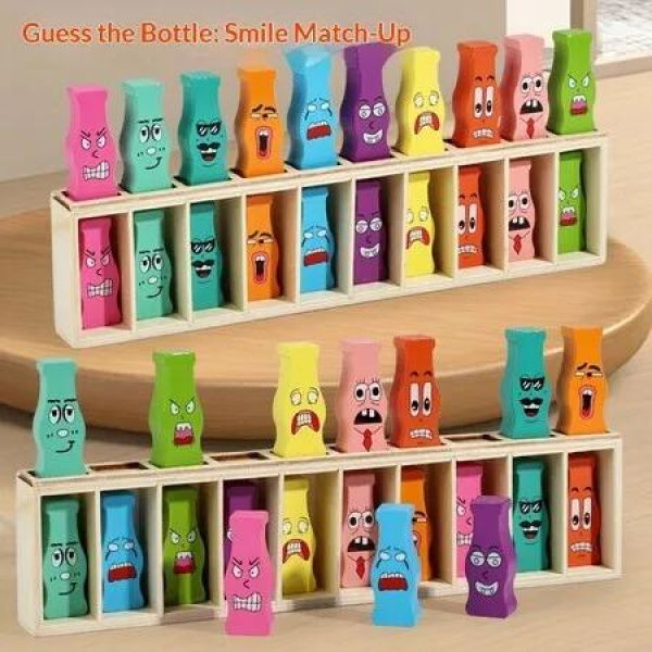 Wooden Color Guessing Bottles Matching Puzzle Parent-child Interactive Creative Board Game Memory Toy Kids Christmas Gift