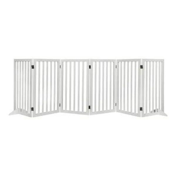 Wooden Pet Gate Dog Fence Safety White 10 Pack