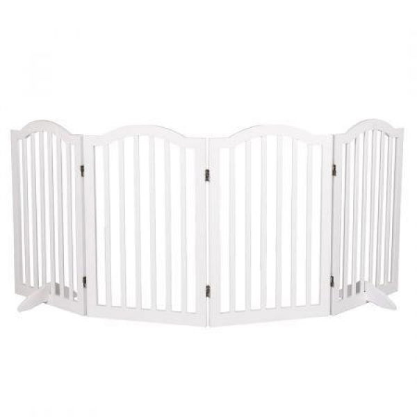 Wooden Pet Gate Dog Fence Safety White