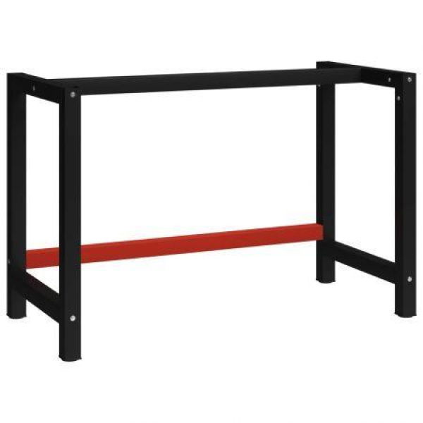 Work Bench Frame Metal 120x57x79 Cm Black And Red