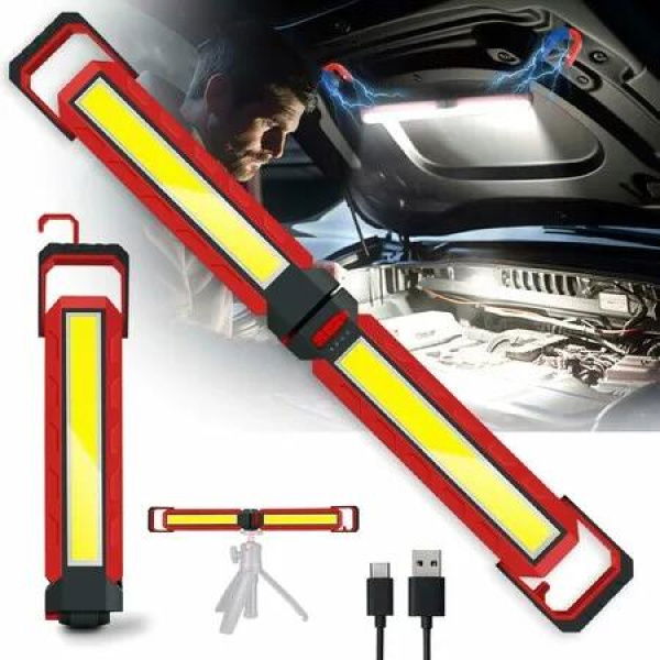 Work Light 2500LM Magnetic Underhood Mechanic Light 180 Degree Foldable LED Work Light Rechargeable Lights for Car Repairing,Inspection,Workshop,Emergency
