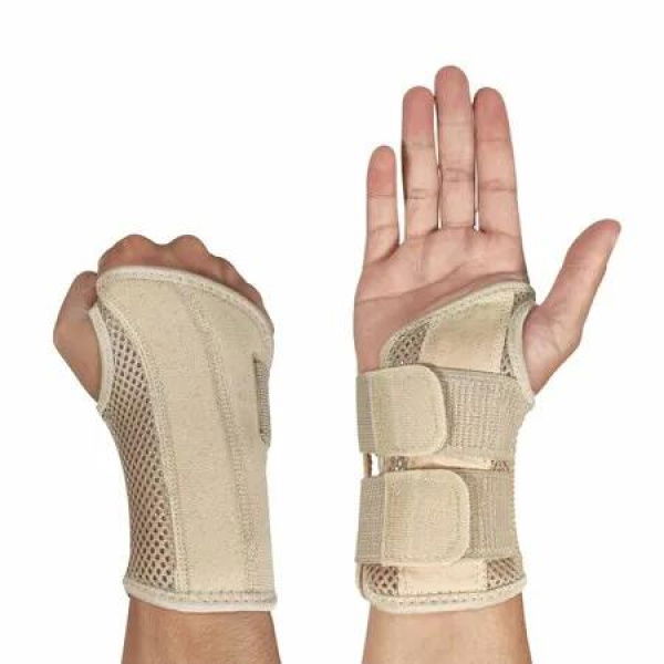 Wrist Brace for Carpal Tunnel Relief Night Support for Women Men, Adjustable Wrist Support Splint for Tendonitis Arthritis Sprains Beige (Right Hand L/XL)