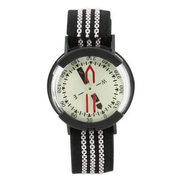 Wrist Compass, Portable Outdoor Waterproof Pressure Resistant Compass Adjustable Dial Compass Watch Glow Compass for Camping Diving Hiking