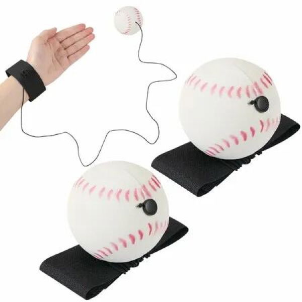 Wrist Return Ball,2.4 Inch Wrist Balls on a String Rubber Rebound Bouncy Wristband Balls Sports Wrist Return Ball on Elastic String,Pack of 2