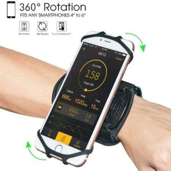 Wristband Phone Holder HCcolo 360 Rotatable Universal Sports Wristband For 4-6.5 Inch Smartphone (Wrist)