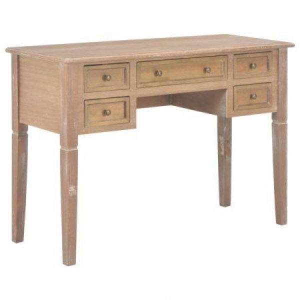 Writing Desk Brown 109.5x45x77.5 Cm Wood.