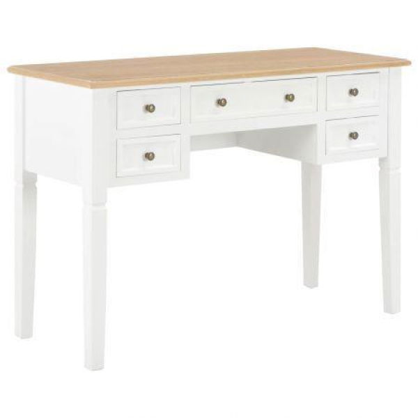 Writing Desk White 109.5x45x77.5 Cm Wood.