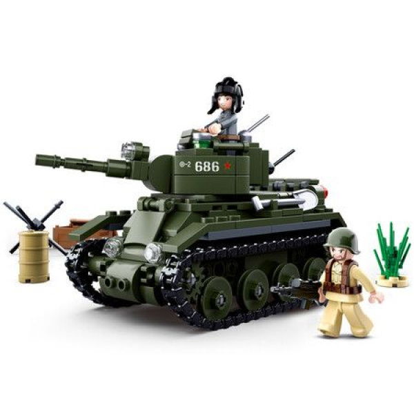 WW2 Army BT-7 Light Cavalry Tank Military Building Blocks For Kids Aged 3+ (347 Pieces)