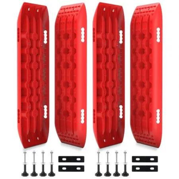 X-BULL Recovery tracks 10T 2 Pairs/ Sand tracks/ Mud tracks/ Mounting Bolts Pins Gen 2.0 -Red