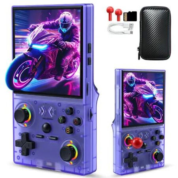 XF40V Retro Handheld Game Console with 2 Detachable Long Joysticks,4.0-Inch Screen Retro Gaming Console,Preloaded Classic Games with Multiple Emulator