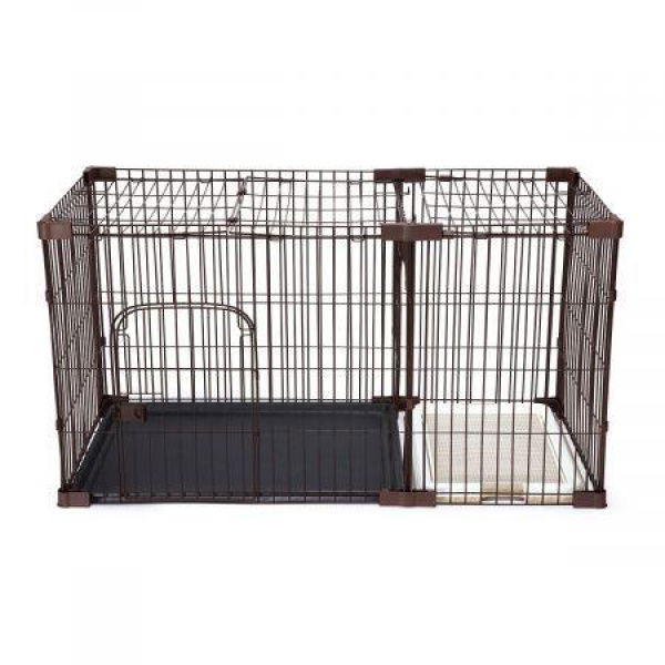 XL Collapsible Pet Dog Wire Metal Crate Kennel 2 Compartment Cage Anti-corrosion