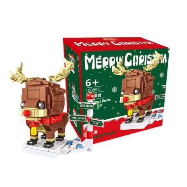 Xmas Christmas Santa Claus Elk Snowman Tree Model Building Blocks Set Gift Toys For Children