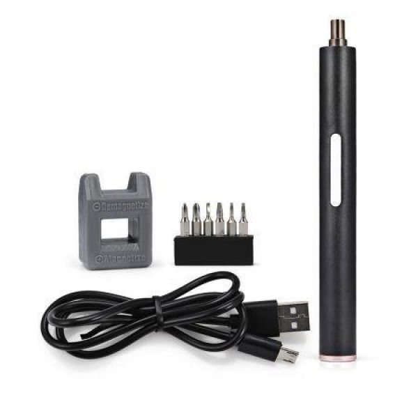 XZ002 Mini Portable Electric Screwdriver With 6 Bits And 1 Unit For Magnetization/Demagnetization.