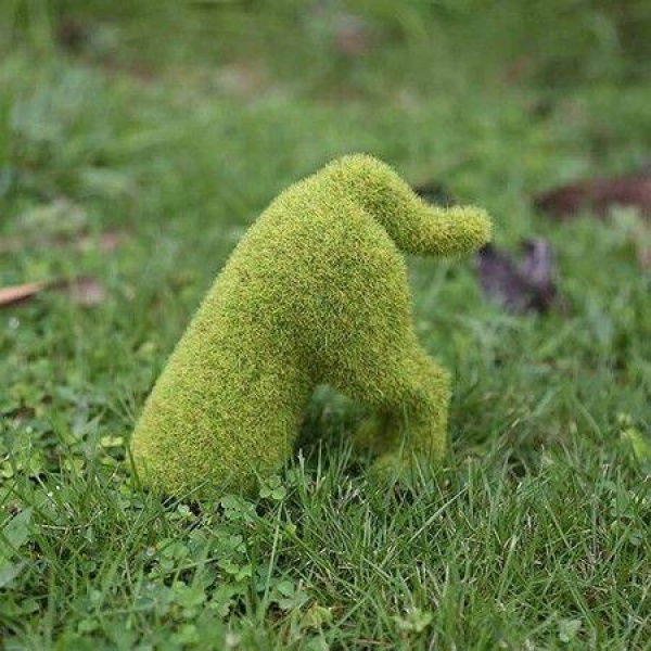 Yard Decor Dog Shape Statue DIY Artificial Grass Animal Decor For Lawn Patio