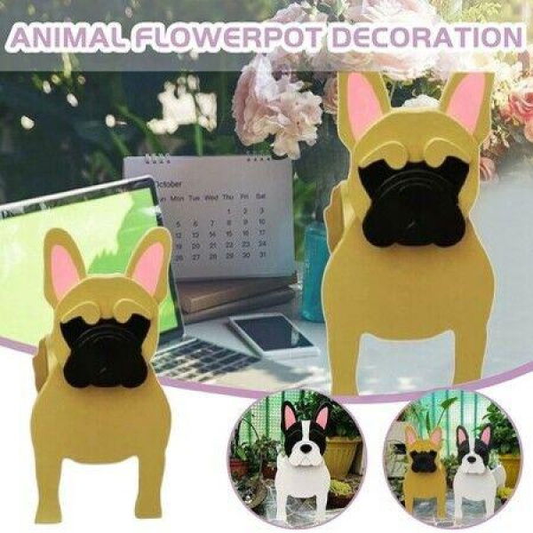 Yellow French Bulldog Flower Pot French Bulldog Flower Pot Dog Shaped Succulent Flower Pot Animal Shaped Succulent Vase For Home Garden Office Desktop Decoration