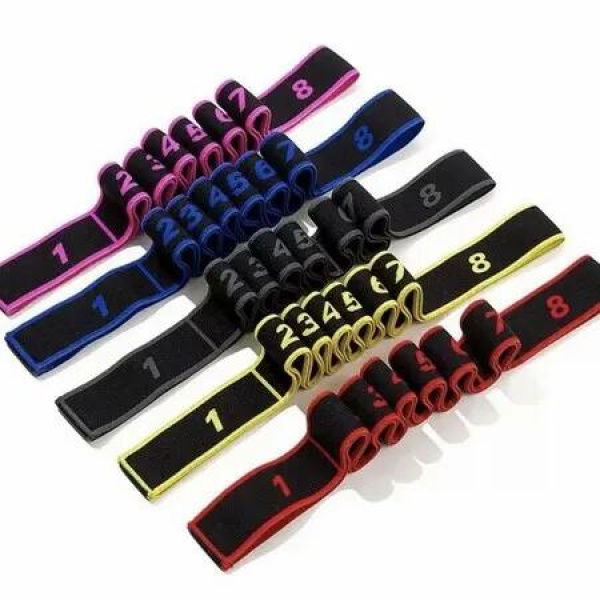 Yoga Resistance Band 5 Piece Set 8 Adjustable Levels Shoulder and Back Opening Ideal For Yoga Stretching And Fitness Routines