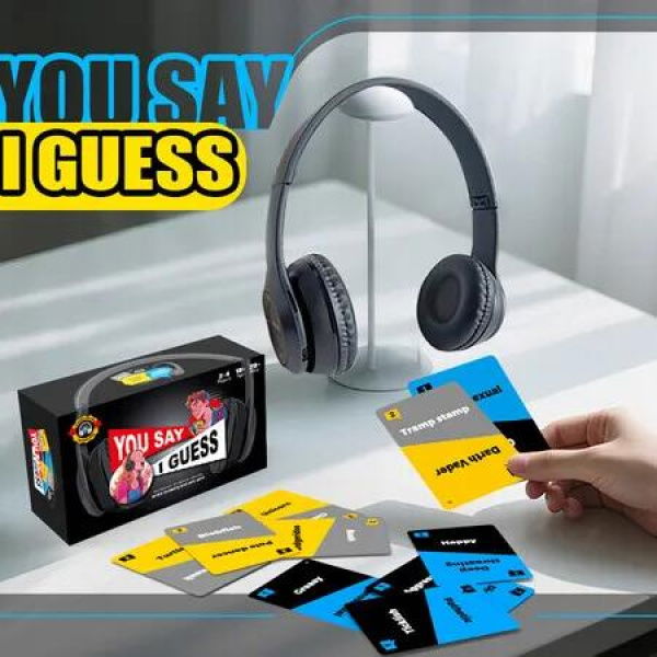 You Say I Guess Card Game,Lip Reading Party Board Games,Headphone Challenge,Funny Multi Players Party Interaction Family Interactive Card Game