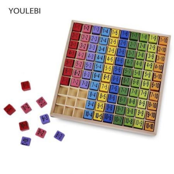 YOULEBI Multiplication Table Educational Toy 10 X 10 Figure Blocks For Child