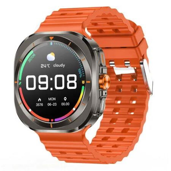 Z7 Smart Watch, Ultra Circular Screen, Bluetooth Phone Compass, Smart Wristband, Wearable Devices for Men Women (Orange)