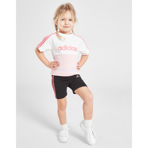 Adidas Girls Linear Color Block T-shirt/Shorts Infant.