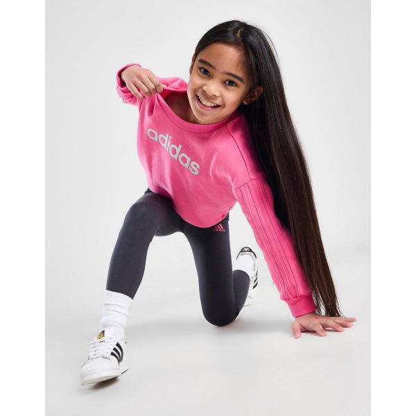 adidas Girls' Linear Crew Tracksuit Children