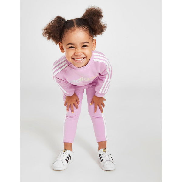 Adidas Girls Linear Crew/Leggings Set Infant.