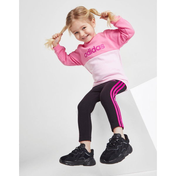 adidas Girls' Linear Crew/leggings Set Infant