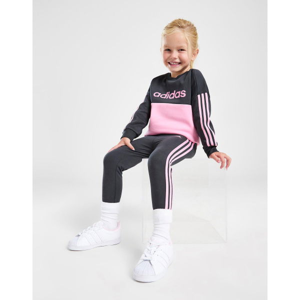 Adidas Girls Linear Crew/Leggings Set Infant.