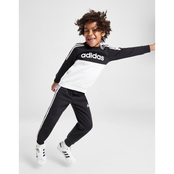 Adidas Linear Colour Block Crew Tracksuit Children