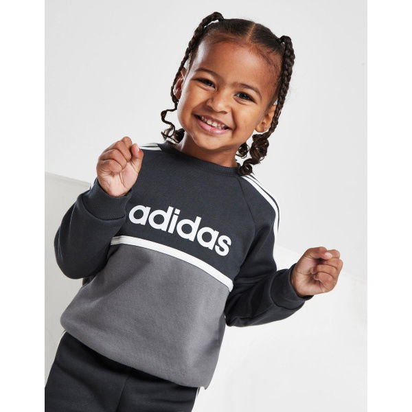 Adidas Linear Colour Block Crew Tracksuit Infant